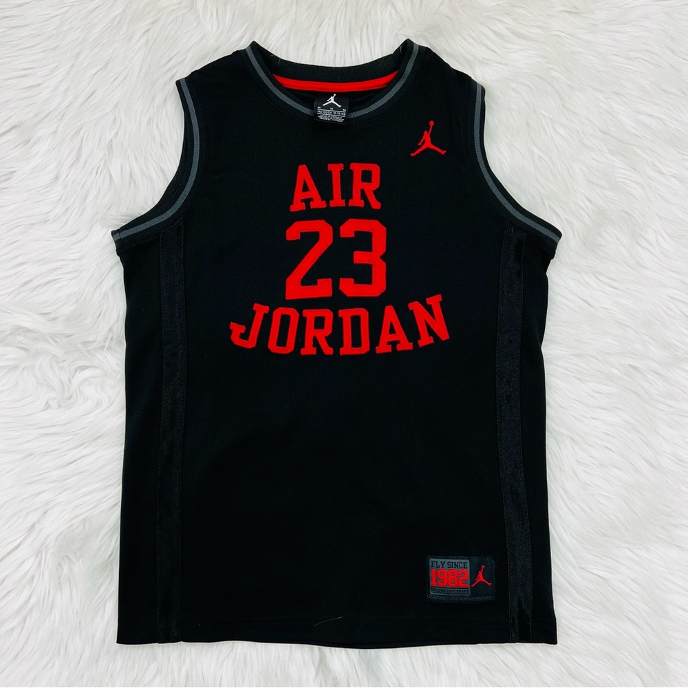 Nike Air Jordan Jumpman Michael Jordan #23 Basketball Jersey Black Red - Picture 1 of 11